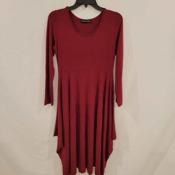 Matti Mamane Dresses & Skirts - Matti Mamane Maroon Long Sleeve Midi Dress size small